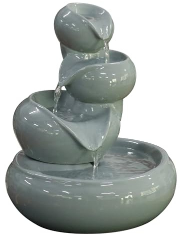Dehner Zimmerbrunnen Malahi, grau, Ø 21,5 cm, Höhe 24.5cm