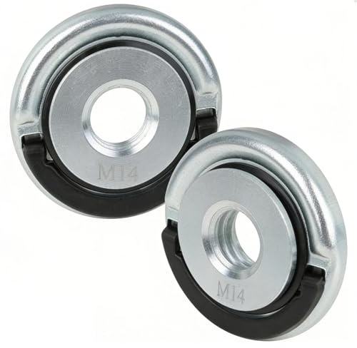 2 Pcs M14 Quick Release Nuts, Tool-Free Self-Locking Clamping Flange Nut | Heavy Duty Replacement Parts,Essential Angle Grinder Attachments for Cutting and Grinding Discs