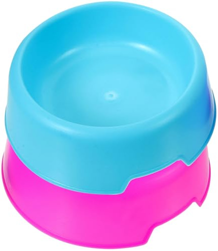 Toyvian Ensemble 2 Bols à Lapins en Plastique Couleur Bonbon, Grosse Capacité, Facile à Nettoyer, Bol Rond pour Chat et Chien Design Mignon et Pratique