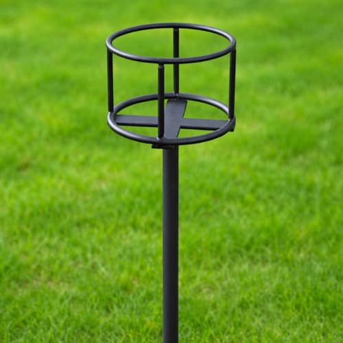 Ember Candles™ - Verstellbarer Kerzenständer aus Metall, 3 Höhenoptionen (74,5 cm, 112,5 cm, 150 cm) – schwarzer Gartenstab für LED-Kerzen, Pergola-Weg-Dekor, doppelter Erdspieß, einfache Montage