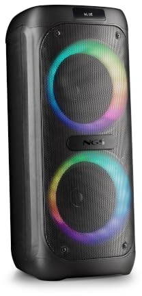 NGS Wild Banger 2 – Altavoz Compatible con Tecnología Bluetooth | 160W potencia pico, True Wireless, luces RGB, función karaoke con entrada micro, batería 4h, lector USB/TF 128GB y Radio FM.