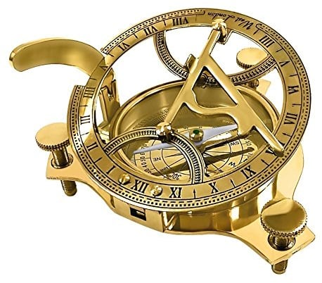 10,2 cm Sonnenuhr Kompass, Messing massiv Sun Dial (Sonnenuhr)