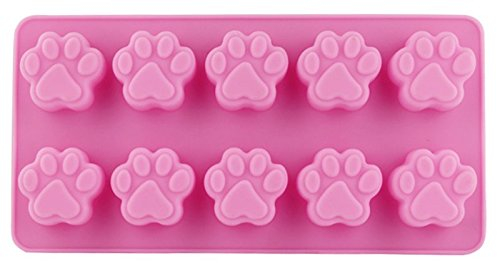 Selecto Bake 10 Cavity Dog Paws Bones Silicone Chocolate Mould 1 PC Cat Paw Dog Treats Chocolate Freezer Ice Lolly Puppy Silicone Mould