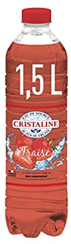 Cristaline Eau Aromatisee au Jus de Fruits Fraise, La Bouteille de 1,5L