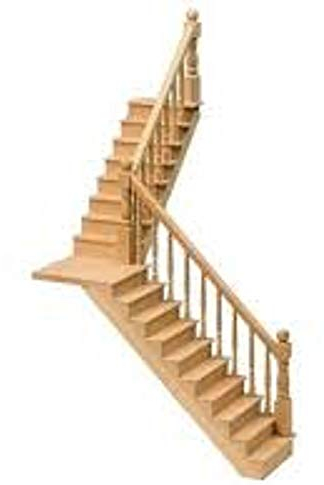 Melody Jane Puppenhaus Gerade oder Abgewinkelt Treppe & Landung Set Miniatur DIY Holz Treppe