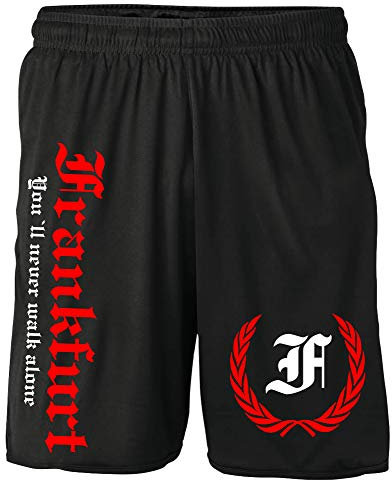 Frankfurt Kranz Shorts | Fussball Sport Ultras Kurze Hose Sporthose (XXL, Schwarz Kranz M2)