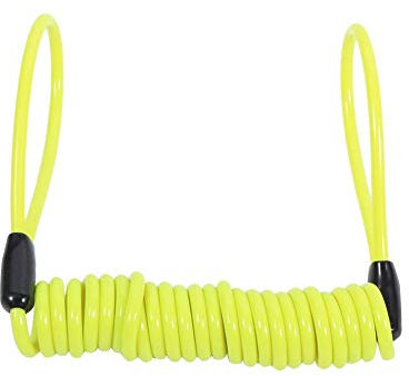 Madezz Motorcycle Disc Lock Cable, Yellow - Reminder Coil Cable for Motorcycle Lanyard, Disc Lock Alarm