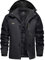 EKLENTSON Herren Winterjacke Skijacke Gefütterte Warme Wanderjacke Schnee Jacke mit Kapuze, (Schwarz-grau, M)