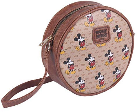 CERDÁ LIFE'S LITTLE MOMENTS Damen Schulter Handtasche Disney Mickey Mouse Umhängetasche Offizielle Lizenz, Braun, M, 2100003171_
