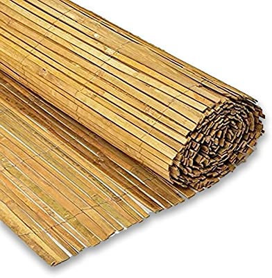 HMWD (1m x 4m Natural Bamboo Slat Screening Roll Garden Sunscreen Privacy Fence- Bamboo Fence Screening- Bamboo Garden Fence Covering, Outdoor Privacy Slat Screening- Available in 5 Sizes