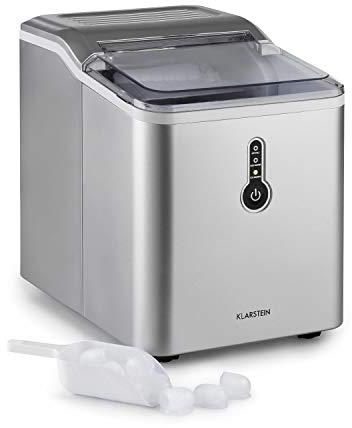 Klarstein Eiswürfelmaschine Klein, 1,5L Eiswürfelbereiter, Eiswürfelmaschine für Große Eiswürfel, Schnelle Mini-Eiswürfelmaschine, Leichte Reinigung, Eiswürfelbereiter 12kg Eis pro Tag