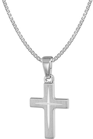 trendor Kinder-Halskette mit Kreuz-Anhänger 925 Silber zauberhafter Halsschmuck mit Anhänger, wunderschöne Geschenkidee für Kids 39580-40 40 cm