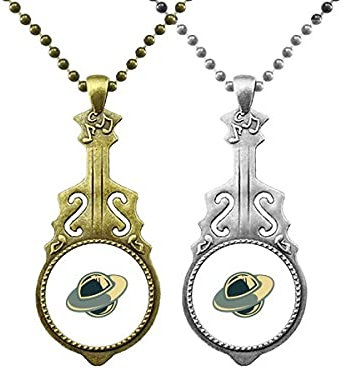 Universum Alien Monster UFO Liebhaber Musik Gitarre Anhänger Schmuck Halskette Anhänger