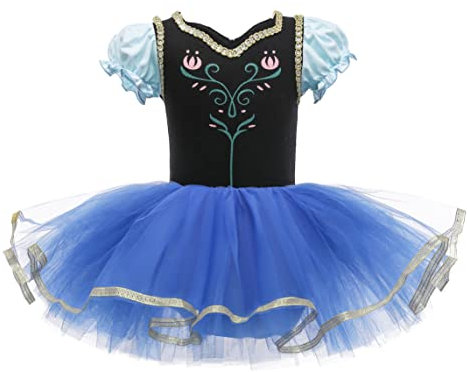 Lito Angels Princess Anna Ballerina Costume for Kids Girls, Fancy Ballet Tutu Dress Dance Wear Outfit, Age 3-4 Years, Dark Blue (Tag Number 110)