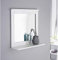 Homme Concept White Bathroom Mirror with Shelf - Wall-Mounted Vanity Mirror, Space-Saving Wood Frame for Modern Bathroom & Living Room Décor.