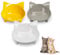 Gamelles pour Chats, Gamelle Antidérapante Multi-usages pour Animaux de Compagnie avec Caoutchouc, pour Le Soulagement de la Fatigue des Moustaches, Lot de 3 - Gris, Blanc et Jaune