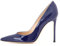 EDEFS Damen Spitzschuh Pumps Klassische Slip-on High Heels Büroschuhe Lack Blau Größe EU39