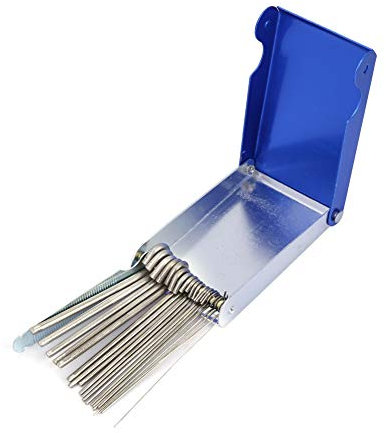 Tiiyee 22 Piece Tip Cleaners, Welding Machine Tips Cutting Torch Cleaner Tool Kit Cleaning Agent Gun Nozzle Gas Needle Set Stainless Steel File Torches Carb Carburetor for Engine Carburetors