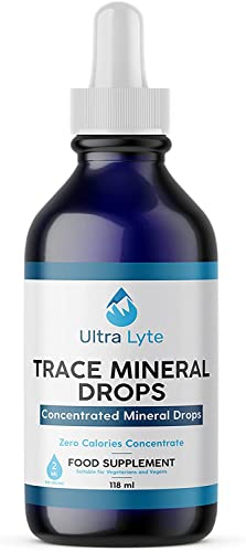 Ultra Lyte Trace Mineral Drops – 118ml All Natural Complete Mineral Complex Food Supplement – 48 Days Supply –Electrolyte Balance Formula – Energy and Mood Support