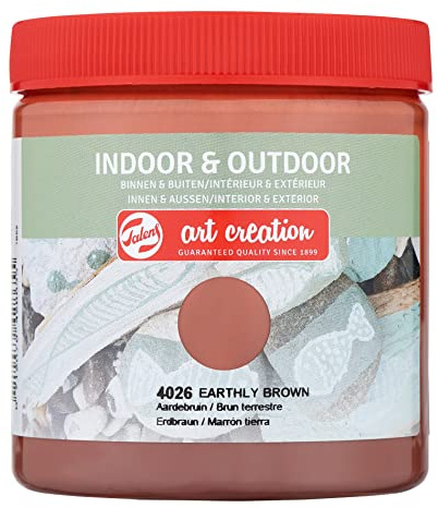Talens Art Creation - Indoor & Outdoor Universal Satin Gloss Paint 250 ml - Earthly Brown 4026 - Water-Resistant for Multiple Surfaces
