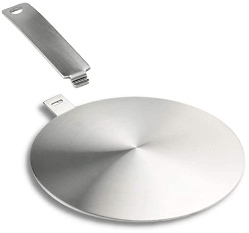 MoniDecor ® Adattatore Induzione 20 cm Adattatore per Piano Induzione Adattatore Induzione Pentole Adattatore Induzione Moka in acciaio inox con manico removibile