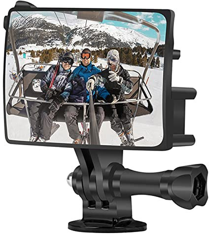 Hensych Action-Kamera, Selfie-Spiegel, Selfie-Vlog-Spiegel für Go-Pro Hero Serie, Vlogging, Flip-Bildschirm, Kaltschuh-Halterung, Schraube für Osmo Action/SJCAM-Serie für die meisten Action-Kameras