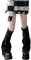 Donna Y2k Gothic Scaldamuscoli Lunghi Calze In Maglia Cavi Giapponese Harajuku Kawaii Stivali Calzini Streetwear Per Ragazze Adolescenti, Nero , M