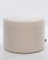 SIX Design Pouf Polsterhocker Sitzhocker Fußhocker rund 42x53 Webstoff Weiß
