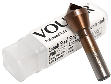 Cobalt Steel Single End Countersink Drill Bit with Cobalt Coating Finish, 8MM Round Shank, 14MM Body Diameter
