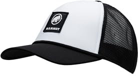 Mammut Crag Cap Logo | Outdoor Basecap für Damen und Herren, Schildkappe mit Belüftung, Mit Netz, Atmungsaktiv, Ideal für Sport, Berge und Wandern, Waschbar, Unisex | White-Black, S-M