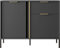 WFL GROUP Elegant Anthrazit Kommode - Modern Sideboard 100, 150, 200 cm - Skandinavisch Schrank mit goldenen Griffen - NOX Set - mit Hohe Schwarze Metallfüße - 103 x 40 cm - Kommode 2D1S