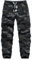 APTRO Herren Cargo Hose Camouflage Hose Elastische Taille Arbeitshose Lange Baumwolle Leichte Hose mit 8 Tachen LT40 Camo Schwarz L
