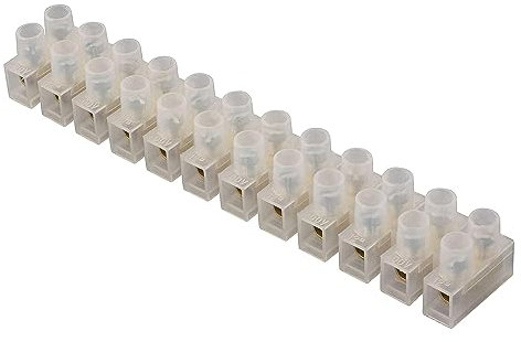 LEDSone 12 Way Screw Electrical Terminal Choc Block Connectors, Strip 3A 5A 6A 10A 15A 30A 60A, 2 Rows Connecting Block for Wiring Cable (5 Amp (5 Pack))