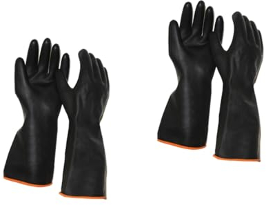 Mobestech 2 Paar Gartenhandschuhe Für Männer Laborhandschuh Handschuhe Aus Butylkautschuk Schwarze Spülhandschuhe Elektrische Schutzhandschuhe Kochhandschuhe Mann Haushalt Angeln