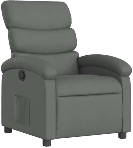 vidaXL Relaxsessel, Sessel mit Liegefunktion, Fernsehsessel Verstellbare Rückenlehne, Liegesessel Ruhesessel Polstersessel, Dunkelgrau Stoff