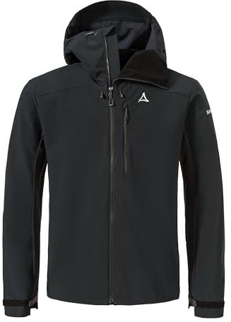 Schöffel Herren Hybrid Jk Style Salza MNS, MTB Jacke mit helmtauglicher Kapuze, wasser- und windabweisende Fahrradjacke, leichte Jacke mit 4-Wege Stretch, black, 56