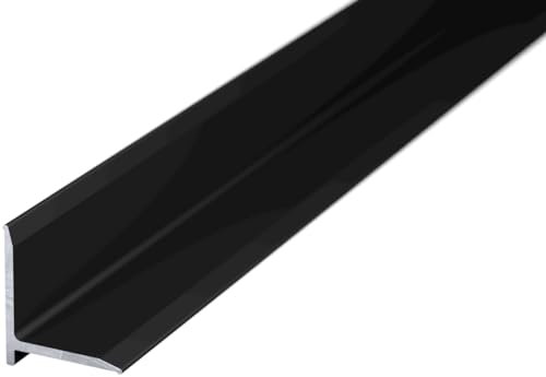 (14,83EUR/m) NALine Abschlussprofil | 15 x 13 x 1500 mm | schwarz Pulverbeschichtet | Innenwinkel Treppenbelag | Bodentiefe Fenster oder Balkon Abschluss | Sockelprofil | Wandabschlussleiste