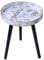 Simmer Stone Plastics Indoor Tray with Detachable Three Wooden 17.7 Inch Legs, Versatile Side Table with Tray Design, Perfect for Coffee, Tea, and Relaxation Time (Marble white)