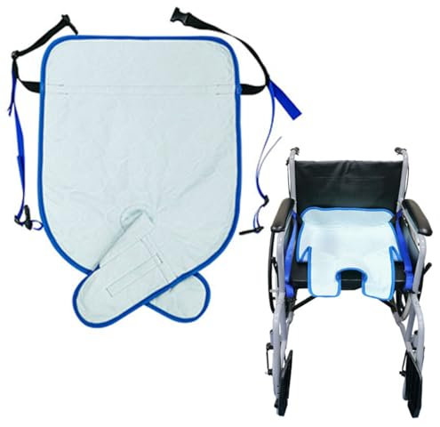 Ehucon 1 x Rollstuhl-Sicherheitsgurt, sehr saugfähig, wasserdicht, 4-lagig, weich, extra groß, waschbar und wiederverwendbar, Fußball-Sitzbezüge mit zwei Schlaufengriffen für Erwachsene