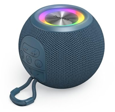 Hama Enceinte Bluetooth 5.3 Portable Buddy 3.0 sans Fil, Haut Parleur étanche IPX7, Rechargeable Autonomie 12h, Résistance poussière et Chocs, Puissance 6 W, Câble de Charge USB-C fournis, Bleu