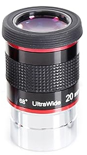 Okular 1,25 Zoll 6/9 m/15/20 mm Monokular-Okular UltraWeitwinkelokular 68 Grad