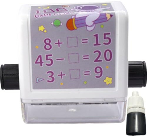 Tampon D'enseignement Numérique À Rouleau, Tampon Mathématique Réutilisable, Ajouts, Soustraction, Questions Pratiques en Mathématiques dans Les 100