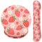 Ksriylm Cute Mouse Pad with Wrist Support Keyboard Wrist Rest Set,Ergonomic Mouse Pad with Non-Slip Base for Office Gaming Working Computers,Easy Typing & Pain Relief Mouse Mat,Strawberries Flowers