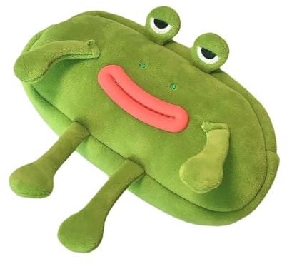 Lustiges Frosch-Federmäppchen – Plüsch-Federmäppchen mit großem Mund und süßem Plüschtier | weicher Plüsch-Stifthalter für Mädchen und Jugendliche