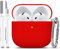 R-fun Custodia compatibile con Airpods 4th con kit di pulizia, custodia morbida in silicone con portachiavi, copertura protettiva completa compatibile con gli ultimi Airpods 4th di Apple,Rosso