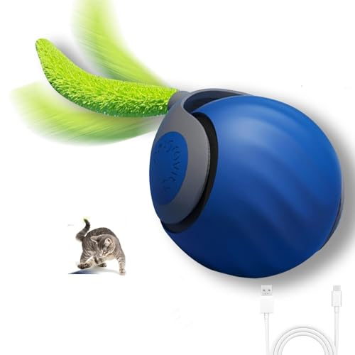 GZWY Katzenspielzeug, Katzenspielzeug Elektrisch, Magic Ball Hund, Interaktives Hundespielzeug Ball, Spielball Hund Elektrisch, Katzenspielzeug Selbstbeschäftigung mit Ersatzschwanz (A)