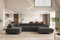Kaiser Möbel - Ecksofa mit Schlaffunktion - Wohnlandschaft U Form - Big Sofa 345 x 202 cm - Relaxsofa, 6 Verstellbaren Kopfstützen, 2 x Bettkasten - Eckcouch Groß, XXL - Falio U II Links Graphit