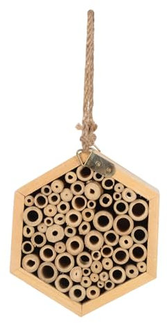 BESPORTBLE -insektenhaus Für Garten Handgefertigtes Sechseckiges Bienenhotel Und Insektenhotel Für Nützlinge Biodiversität Im Freien