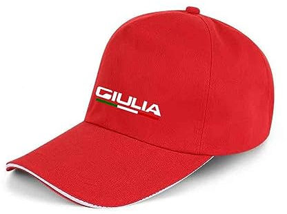 JYHBAQWN Herren-Baseballkappe, Snapback-Kappe für Männer und Frauen, Unisex Alfa Romeo Baseballkappen für Männer, Hüte für Autoliebhaber, Rot-147,Giulia-Red