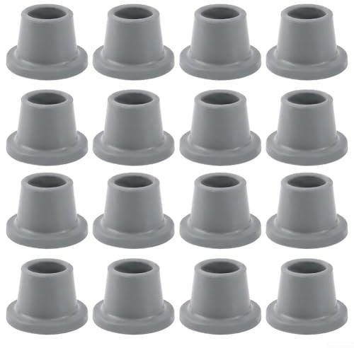 Zeroupshop Lot de 16 patins de chaise de douche antidérapants en caoutchouc de 60 mm - Insert en métal - Prise en main améliorée - Diamètre du tuyau de 28 à 30 mm